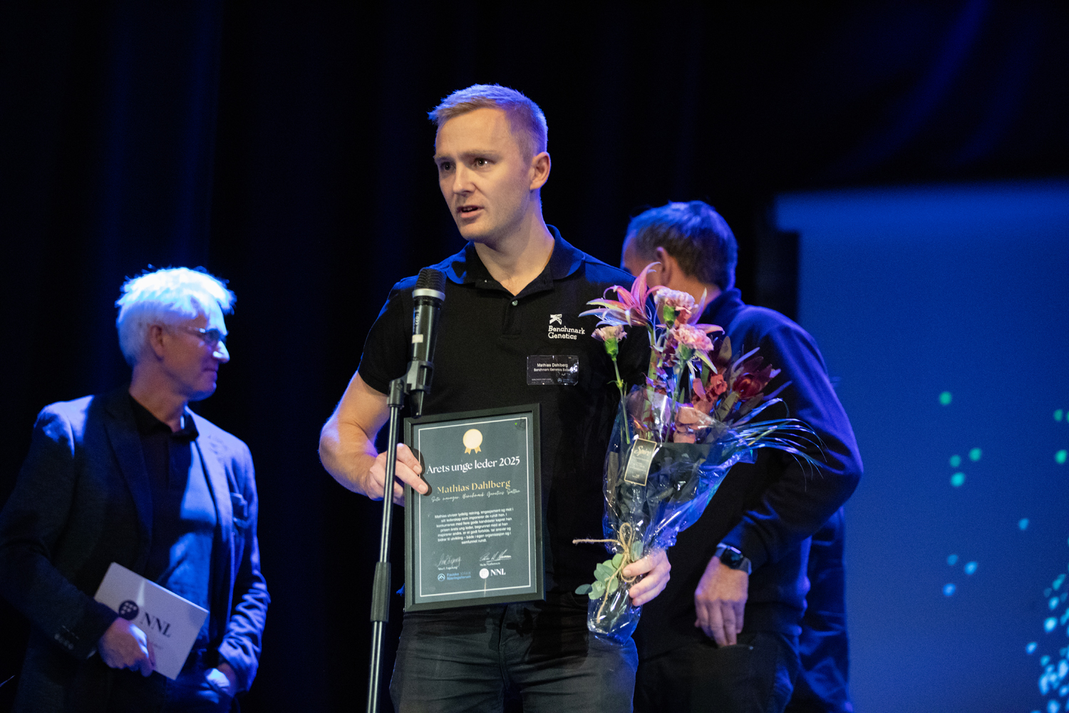 Mathias Dahlberg, årets unge leder. ÅK25 Fauske Næringsforum. Foto Hogne Bø Pet